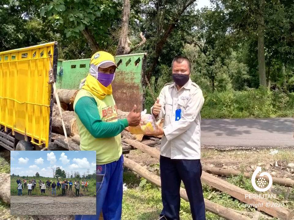 Perhutani Perhutani Berikan Bantuan Sembako Kepada Tenaga Tebangan Di