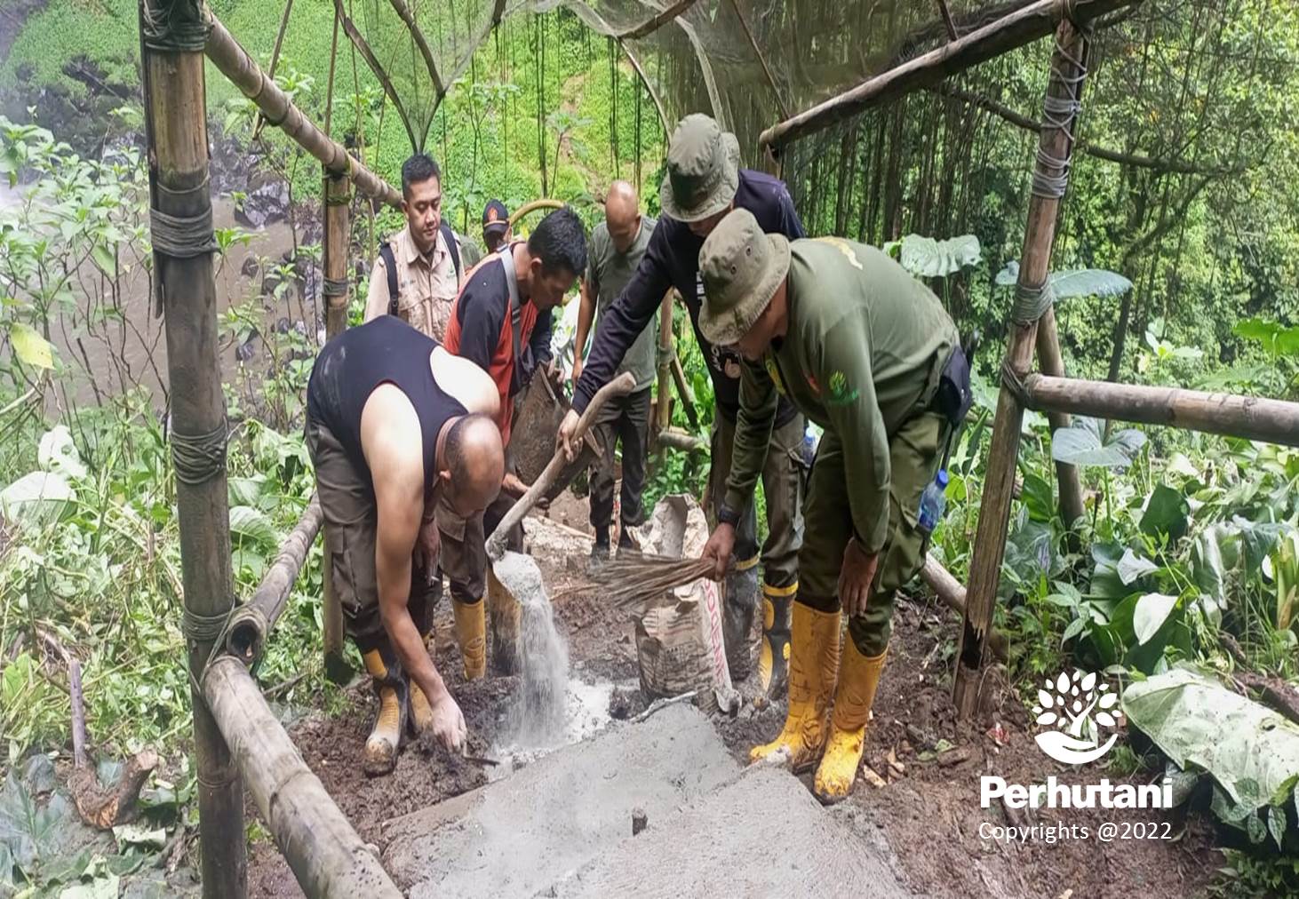 Perhutani Perhutani Bandung Utara Perbaiki Jalan Tangga Wisata Curug Cimahi 4861